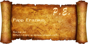 Papp Erazmus névjegykártya