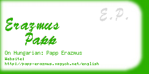 erazmus papp business card